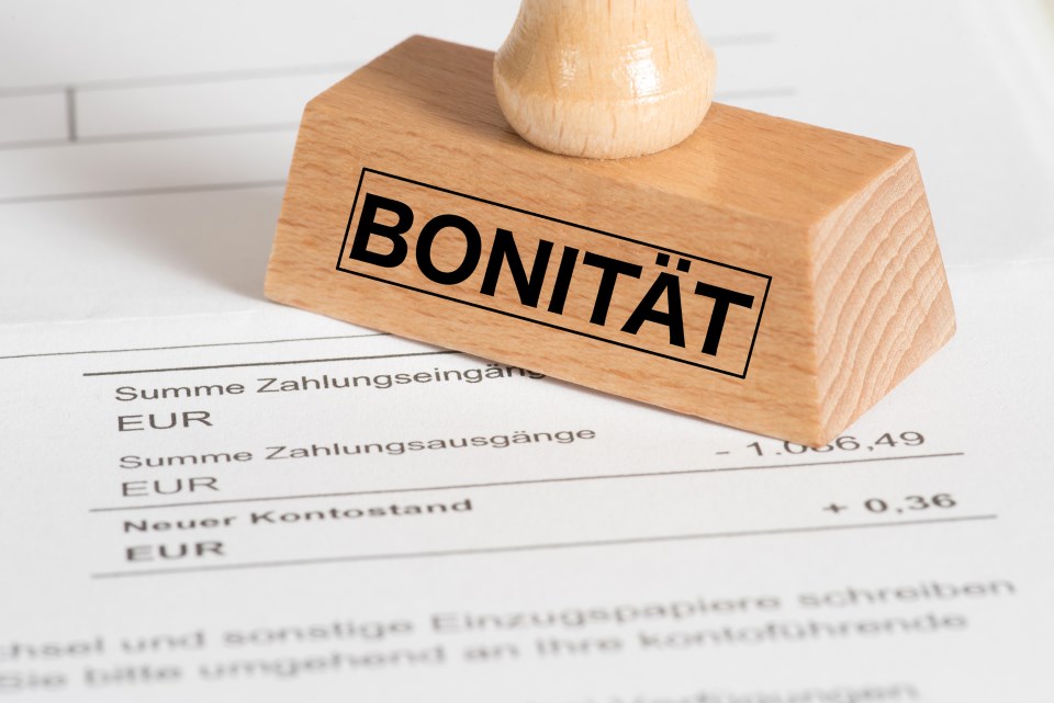 Stempel Bonität auf Kontoauszug