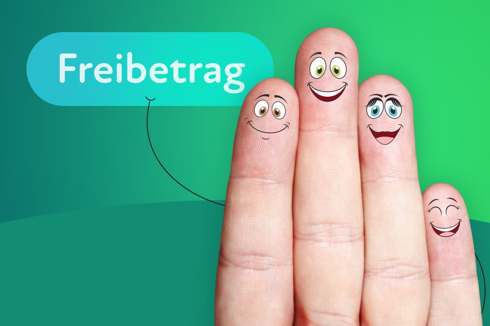 angemalte Finger Freibetrag Sprechblase