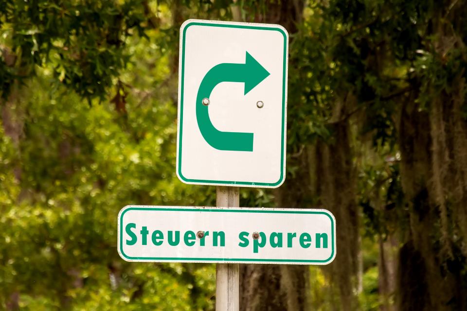 Schild Wendekreis Steuern sparen